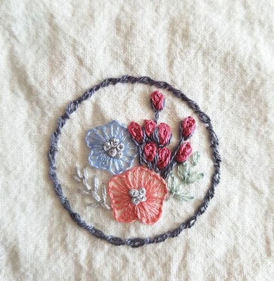 Points de broderie représentant des fleurs