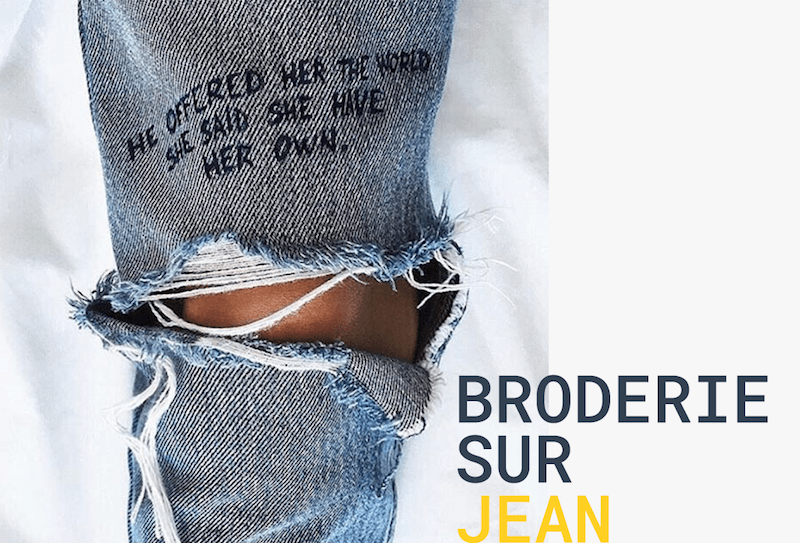 Broderie sur un jean
